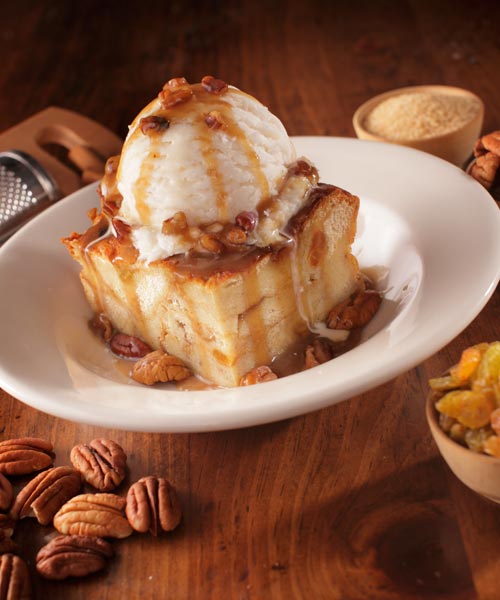 Bread Pudding with Ice Cream