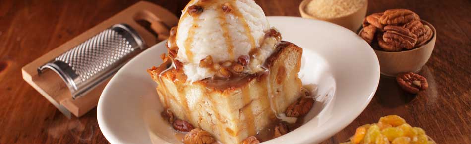 Bread Pudding with Ice Cream